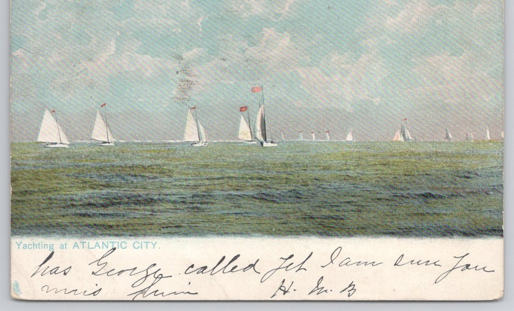 Atlantic City NJ Yachting Postcard Raphael Tuck 1900s Posted
