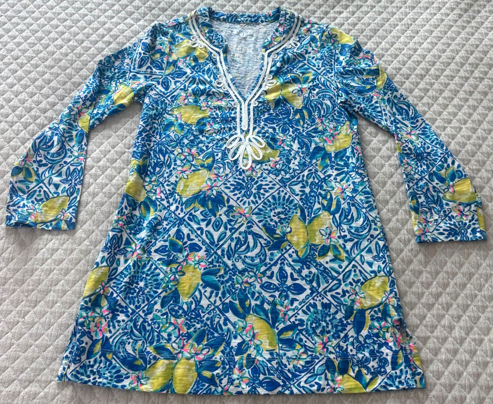 Lilly Pulitzer Kaia Knit Tunic Zest for Life Size XS EUC