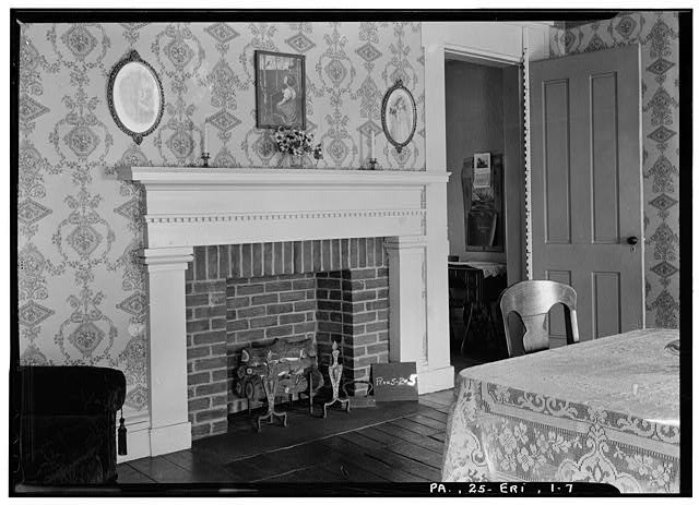 Photo:Erie PA Perry Memorial Building Interior Fireplace 1900s Room Decor