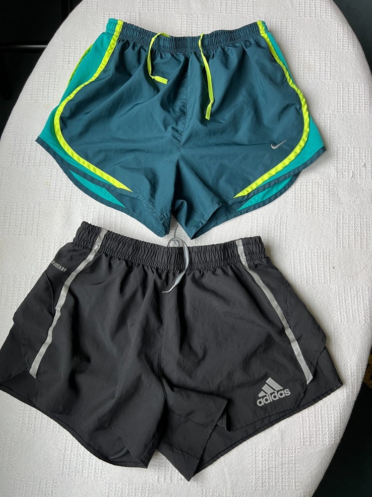 LOT OF 2 adidas  and nike Women's   Running Shorts Aeroready-BLACK  GREEN SZ  S