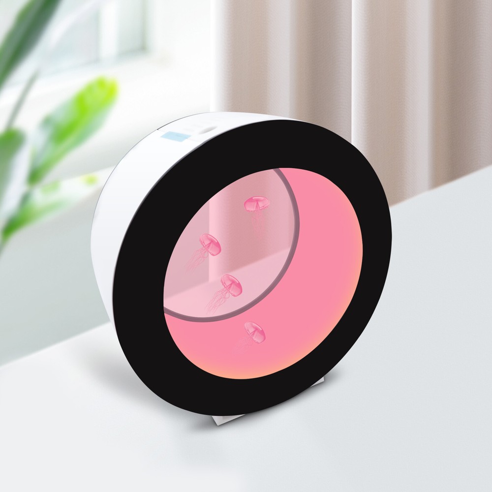 LED Round Fish Tank Desktop Jellyfish Aquarium Tank Kit For Real Live Jellyfish