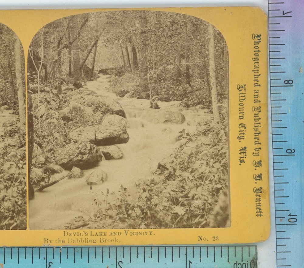 Babbling Brook Devil's Lake WI Wisconsin H.H. Bennett Stereoview