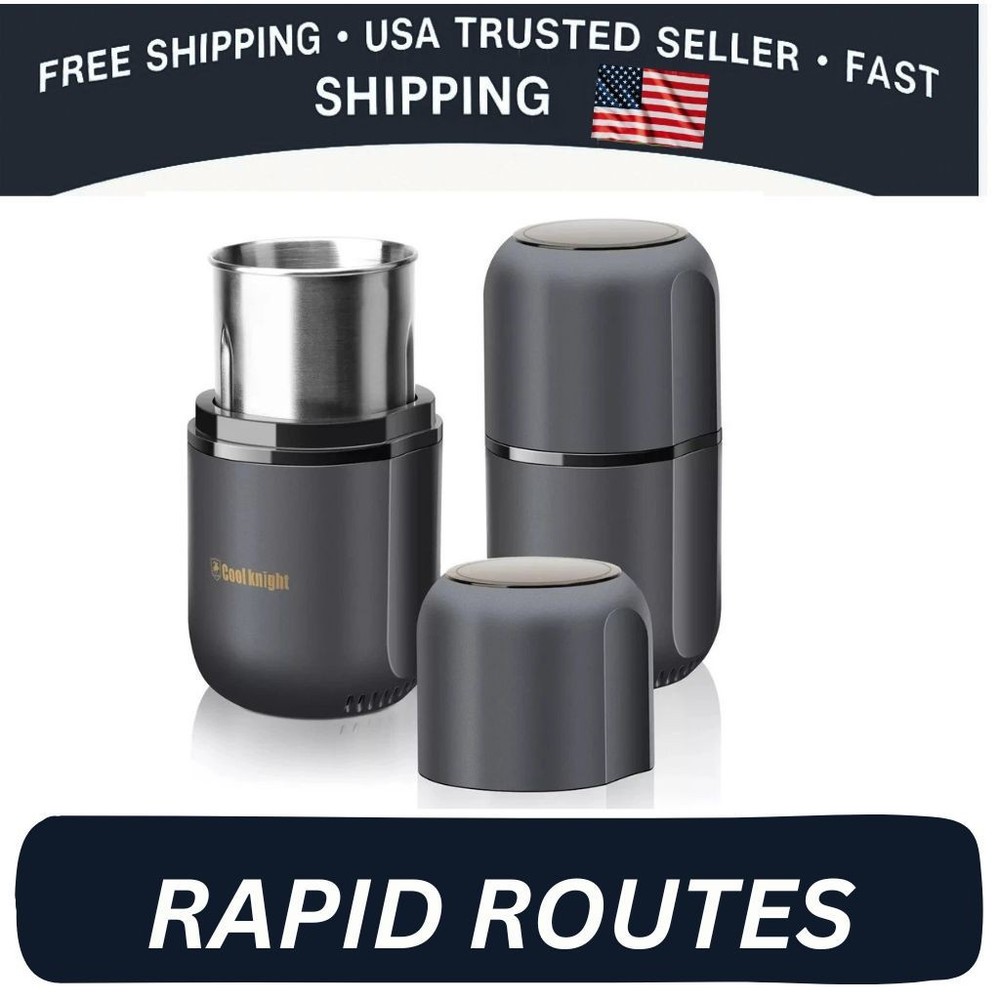 Extra Large Capacity Fast Herb Grinder - Electric - Grey - Stainless Steel