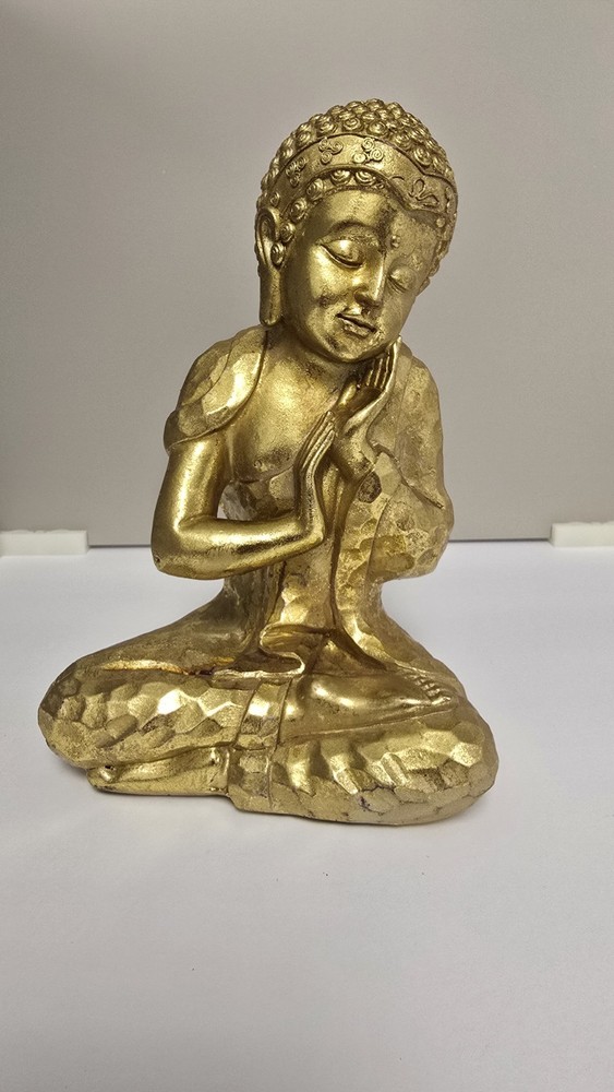 Gold Buddha Statue Meditation Zen Decor Spiritual Home Accent