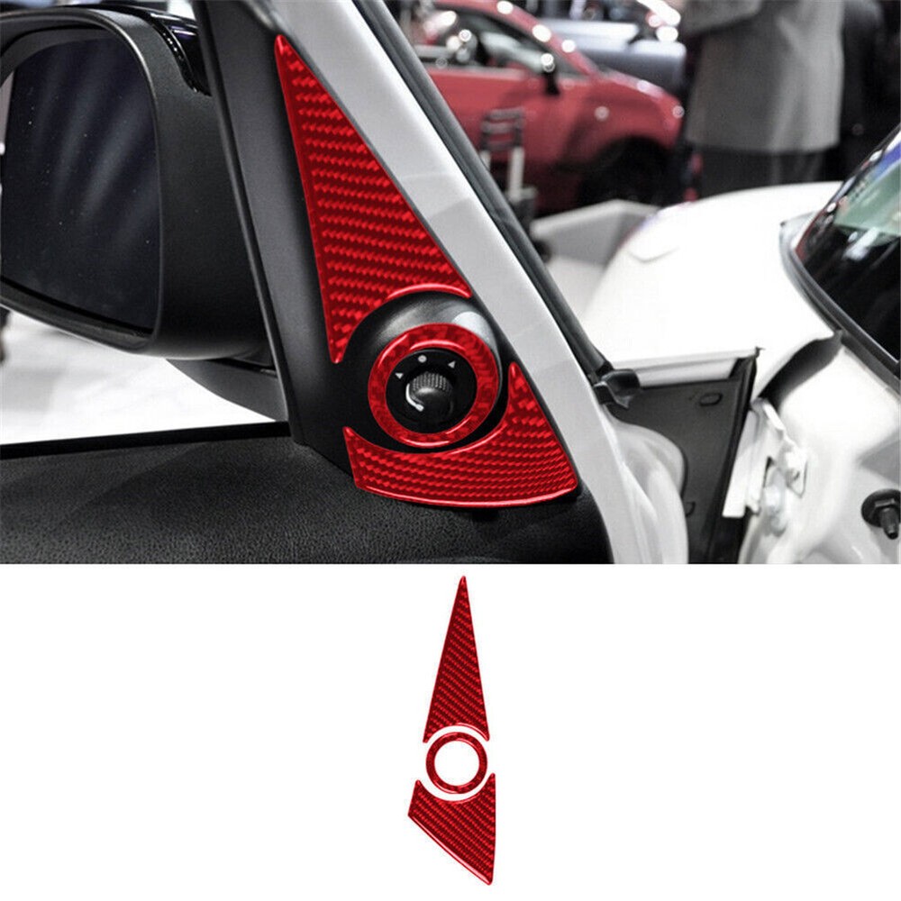 Fiat 500L 2014-2017 Red Carbon Fiber Driver Side Door Pillar Cover Trim