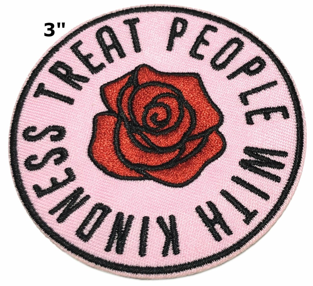 Treat People With Kindness 70s hippie retro boho love applique iron-on patch new