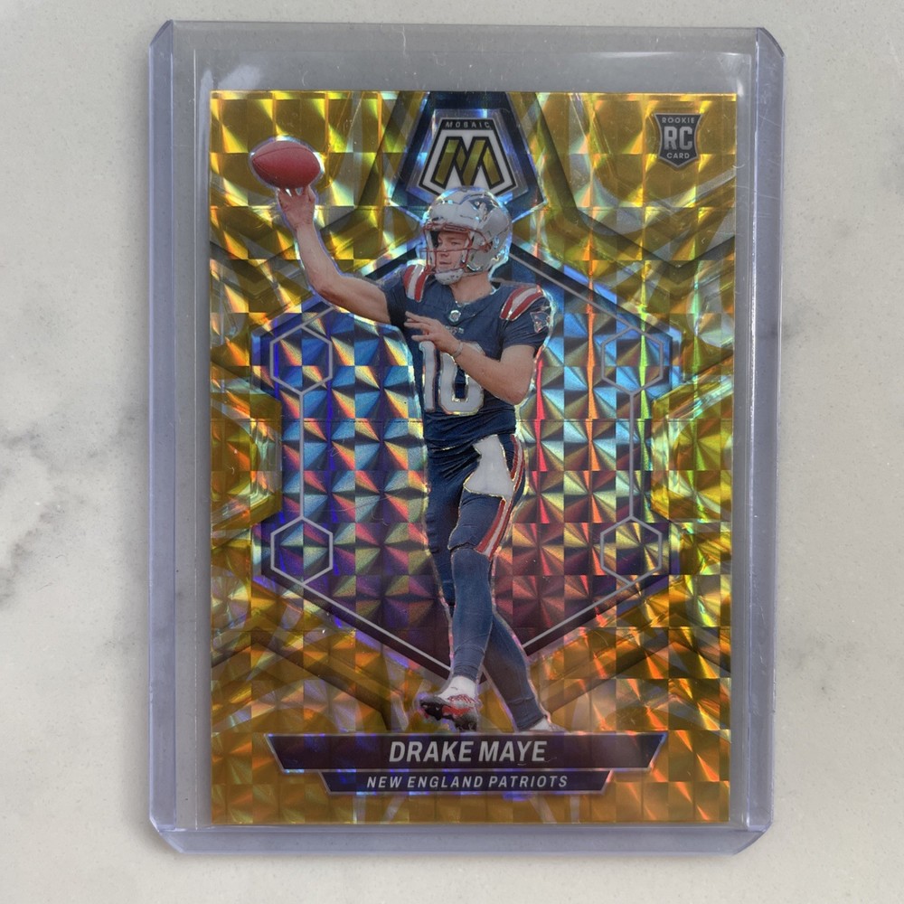 Drake Maye RARE ROOKIE RC GOLD MOSAIC REFRACTOR INVESTMENT CARD SSP PATRIOTS