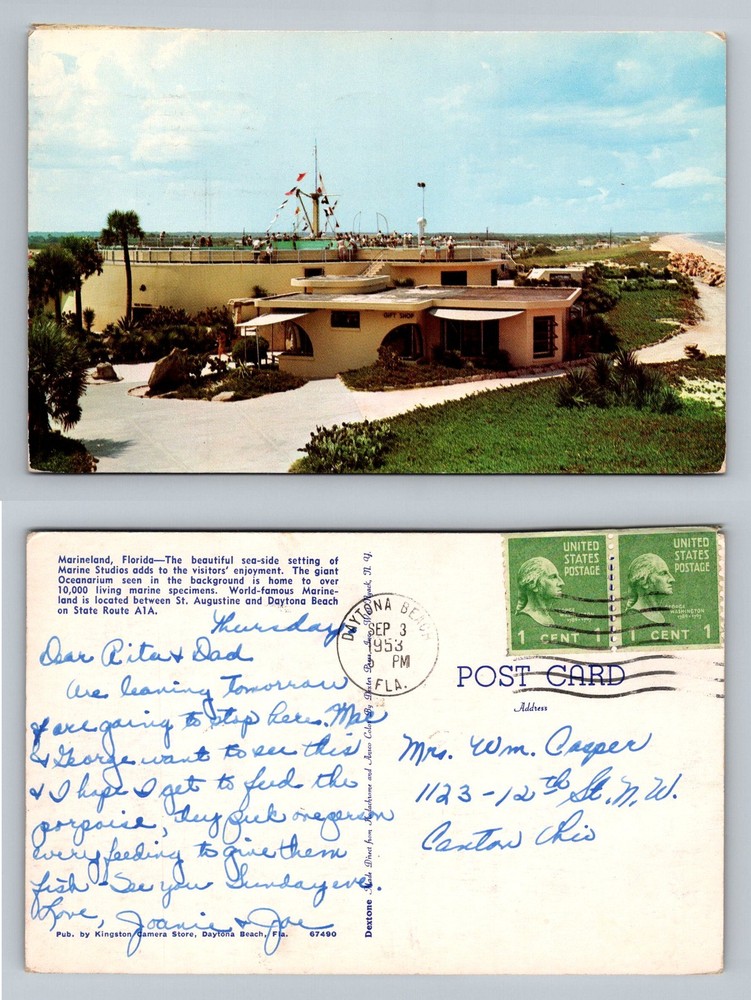 Marineland, FL-Florida, Marine Studios Oceanarium Vintage c1953 Postcard
