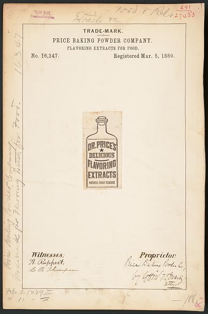 Price Baking Powder Company for Dr. Price's Delicious Flavoring Extracts brand