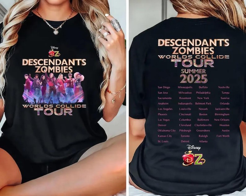 Descendants Zombies Worlds Collide Tour T-shirt Reprint