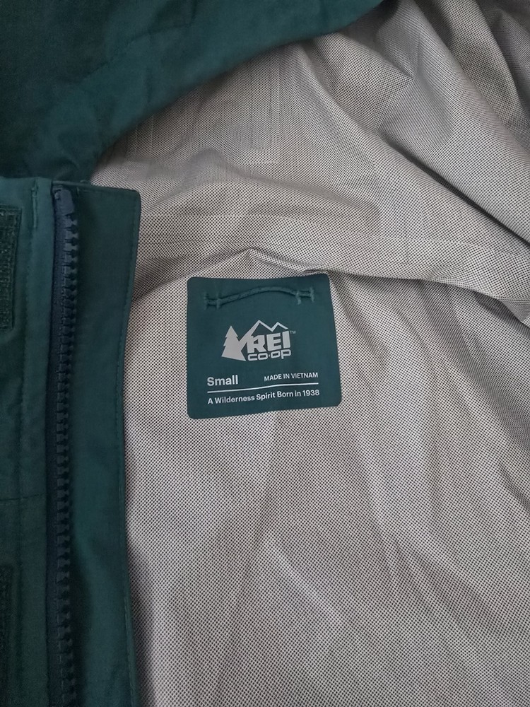 REI Co-op Jacket Mens S green Rainier Rain Weather Resistant Lightweight Shell