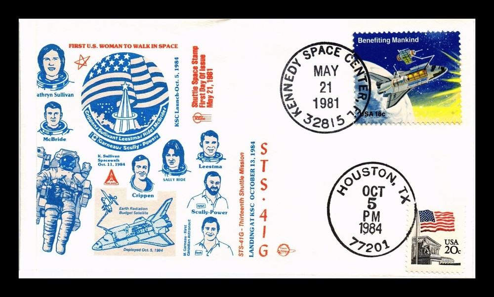 Dr Jim Stamps STS-41G Space Achievements FDC Deployed Dual Cancel Cover