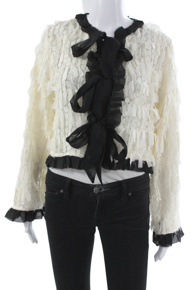 Zara Womens White Polyester Long Sleeve Blouse Size SFree Shipping in US $100+ Orders | $6.95 Orders Below