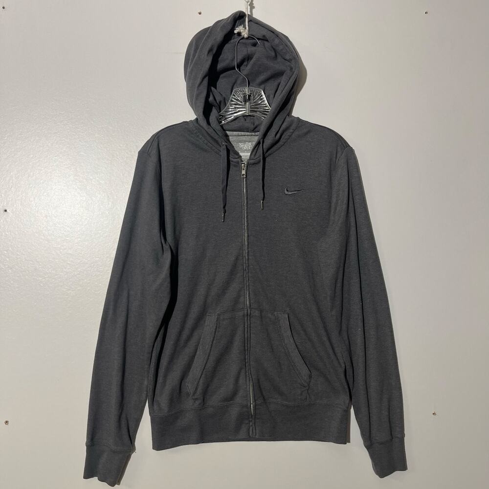Vintage Y2K Nike Athletic Dept Casual Gray Full Zip Sweater Men Size Medium