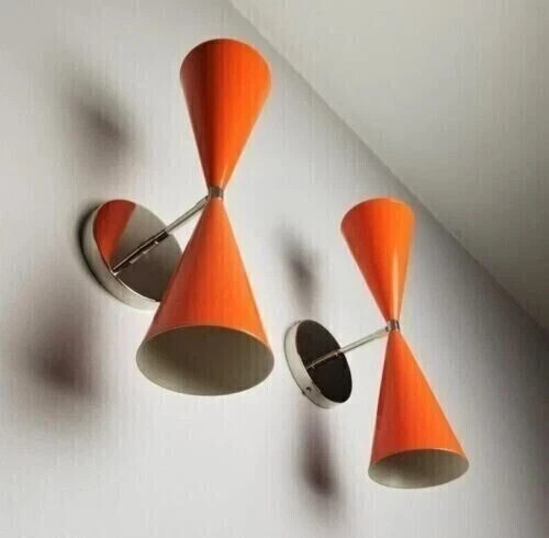 Wall Sconce Mid-Century Italian Style Diablo Modern Brass Light Fixture.