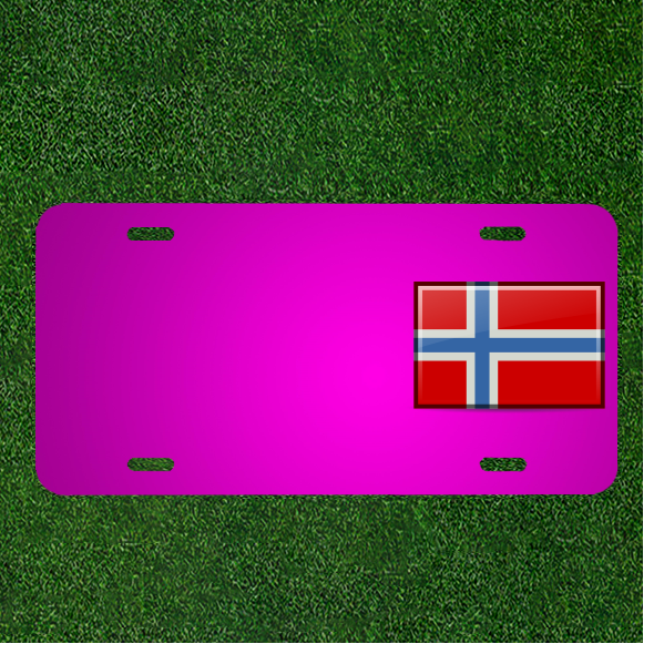 Create Your Custom License Plate with Personalized Names and Norway Flag Icons for a Unique Design