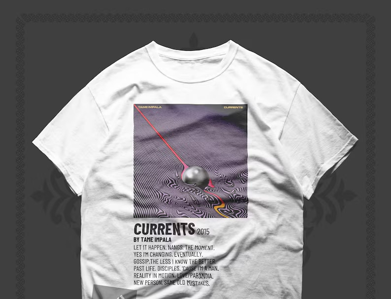 Retro Tame Shirt- Currents T-Shirt - Impala Album Tee - Currents Merch Front