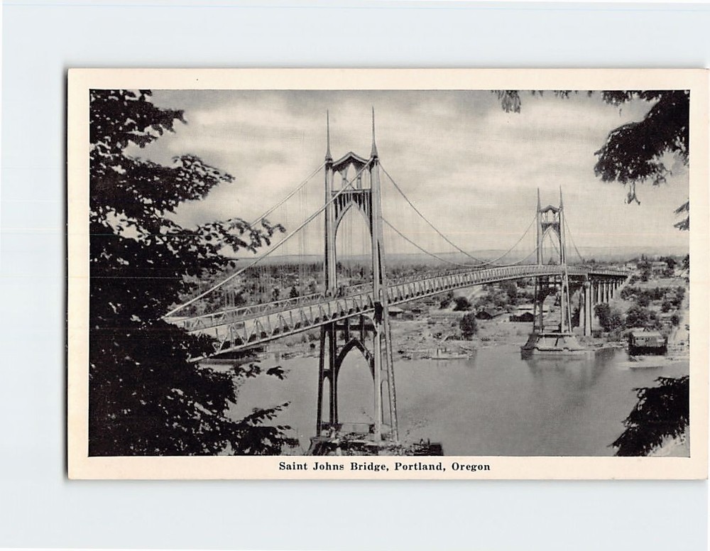 Postcard Saint St. Johns Bridge Portland Oregon USA North America