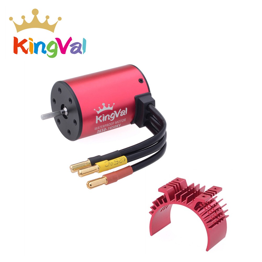 US SHIP KingVal 3650 3100/3600/6900KV Waterproof Motor+Heatsink  for 1/10 RC Car