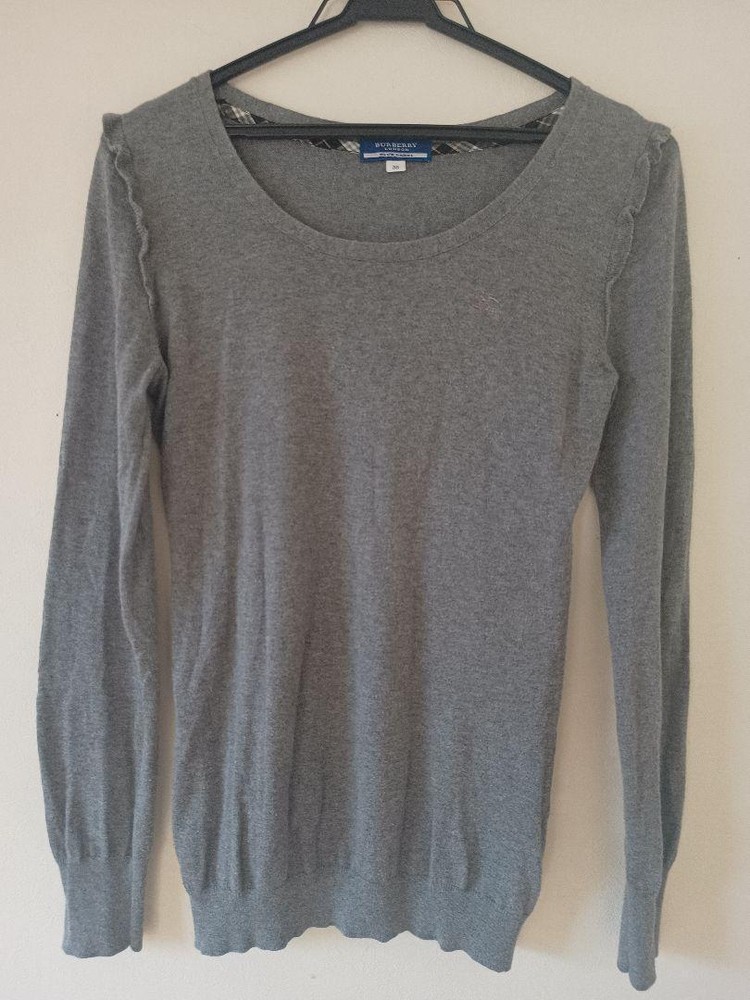 Burberry Blue Label Gray Long Sleeve Knit Sweater - Used, Great Condition