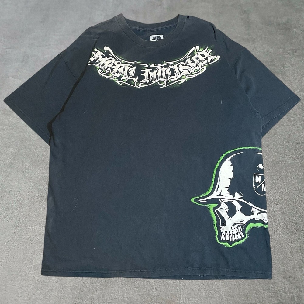 Vintage Metal Mulisha Graphic T-Shirt Black Skull Logo Size XL
