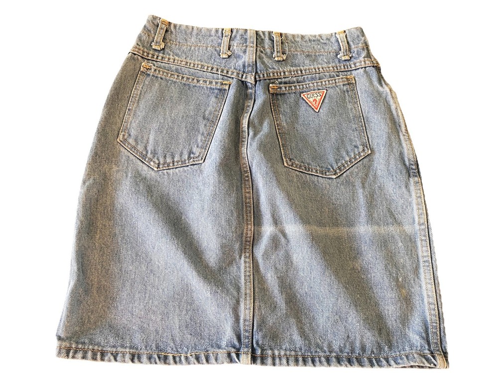 Vintage 80’s Georges Marciano Guess High Waist Denim Jean Skirt Size 31