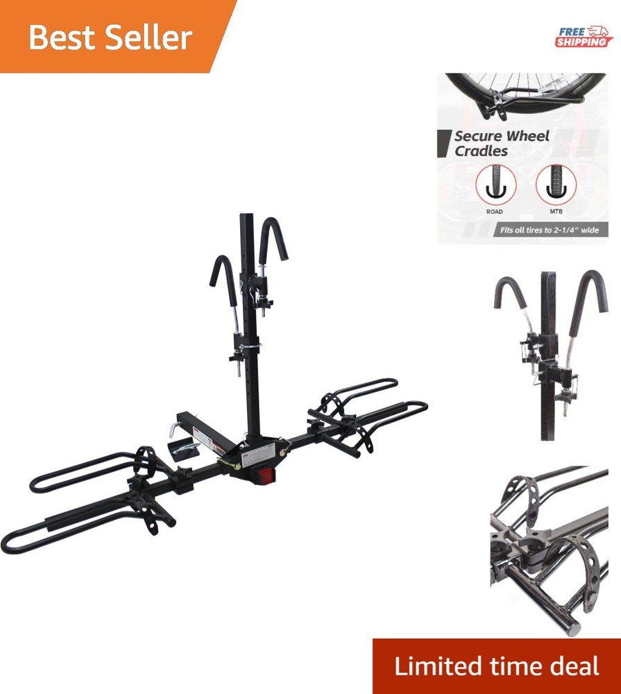 Adjustable Hitch Bike Rack for 2 Bikes Fits Most Vehicles-image