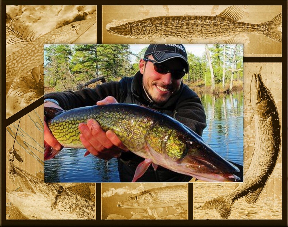 Pickerel Fish Laser Engraved Wood Picture Frame Landscape (4 x 6)