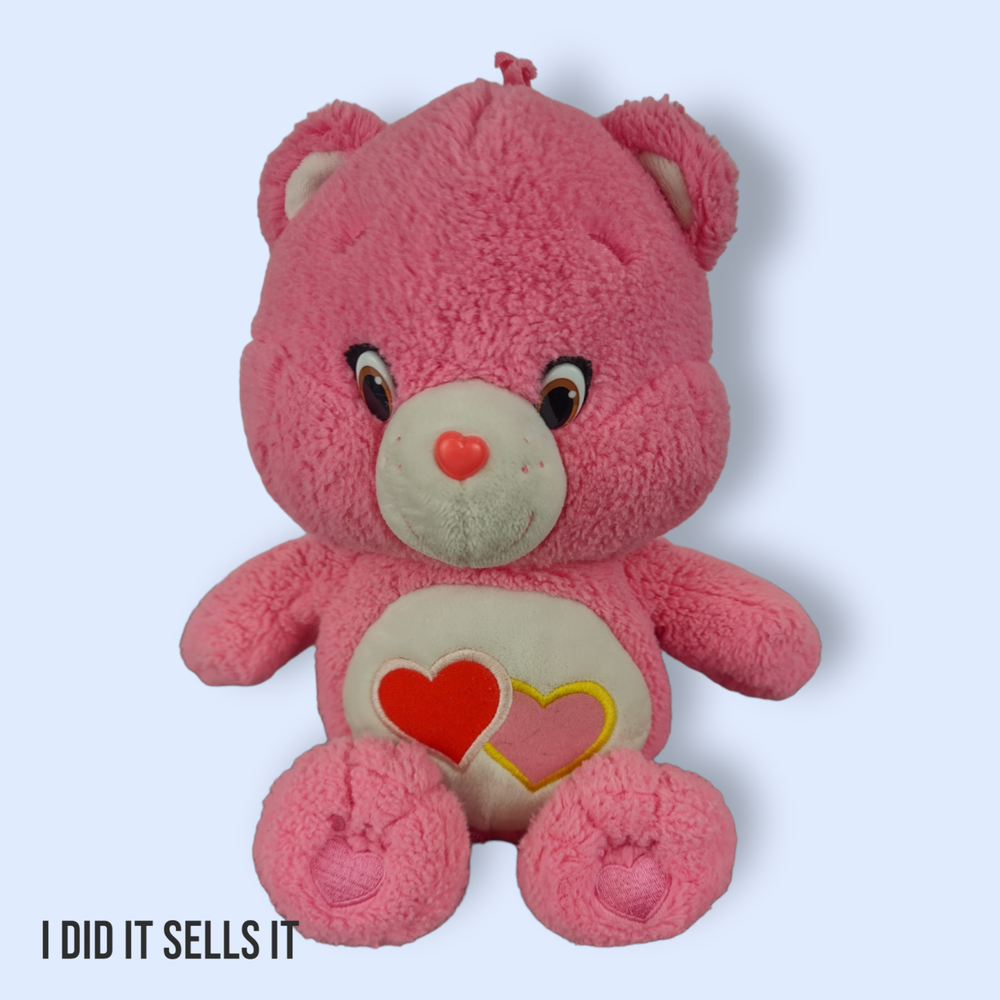 Care Bears Love-A-Lot Bear Pink Plush 14” Pink Heart Tummy Stuffed Toy 2015