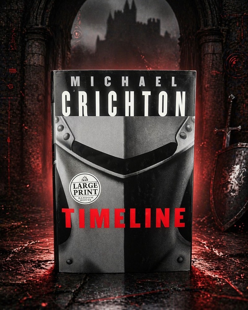 Michael Crichton Timeline HC DJ 1999 First Large Print Edition Random House VG