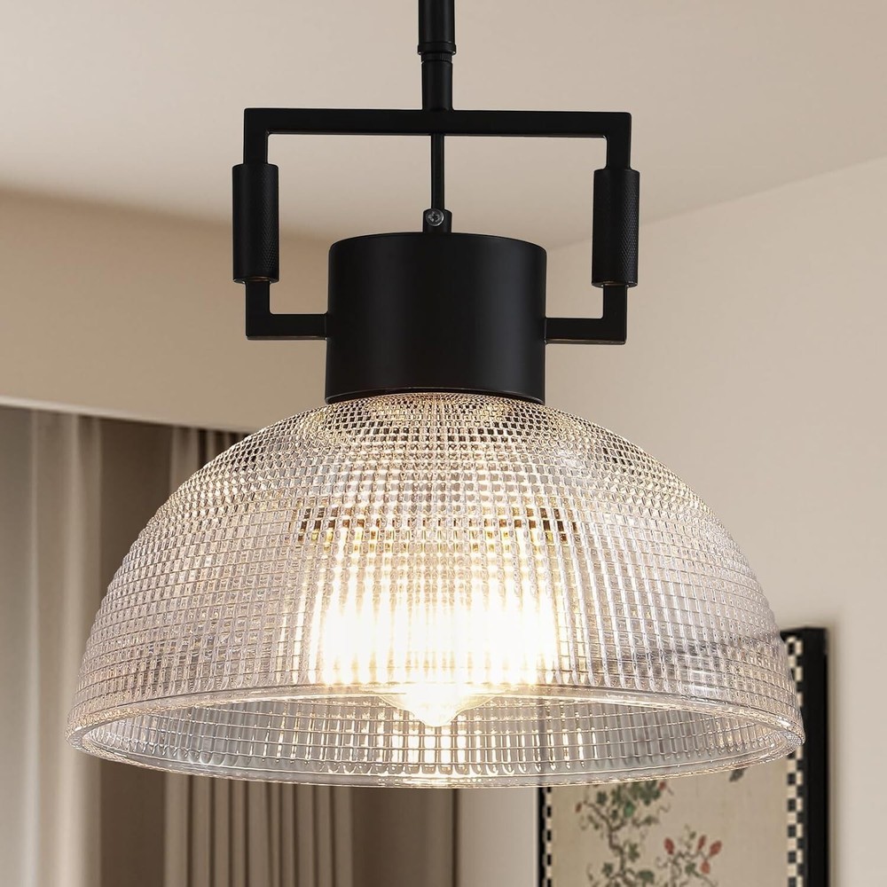 Modern Black Farmhouse Pendant Lights for Kitchen Island - 11.8