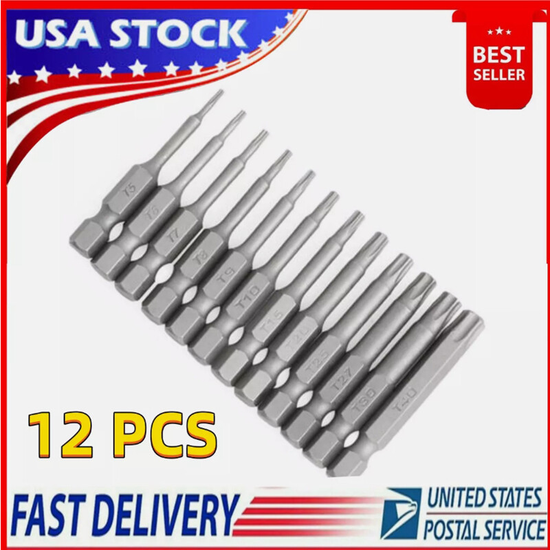 Security Torx and Hex Key Allen Bit Set for Power Drills & Impact Drivers