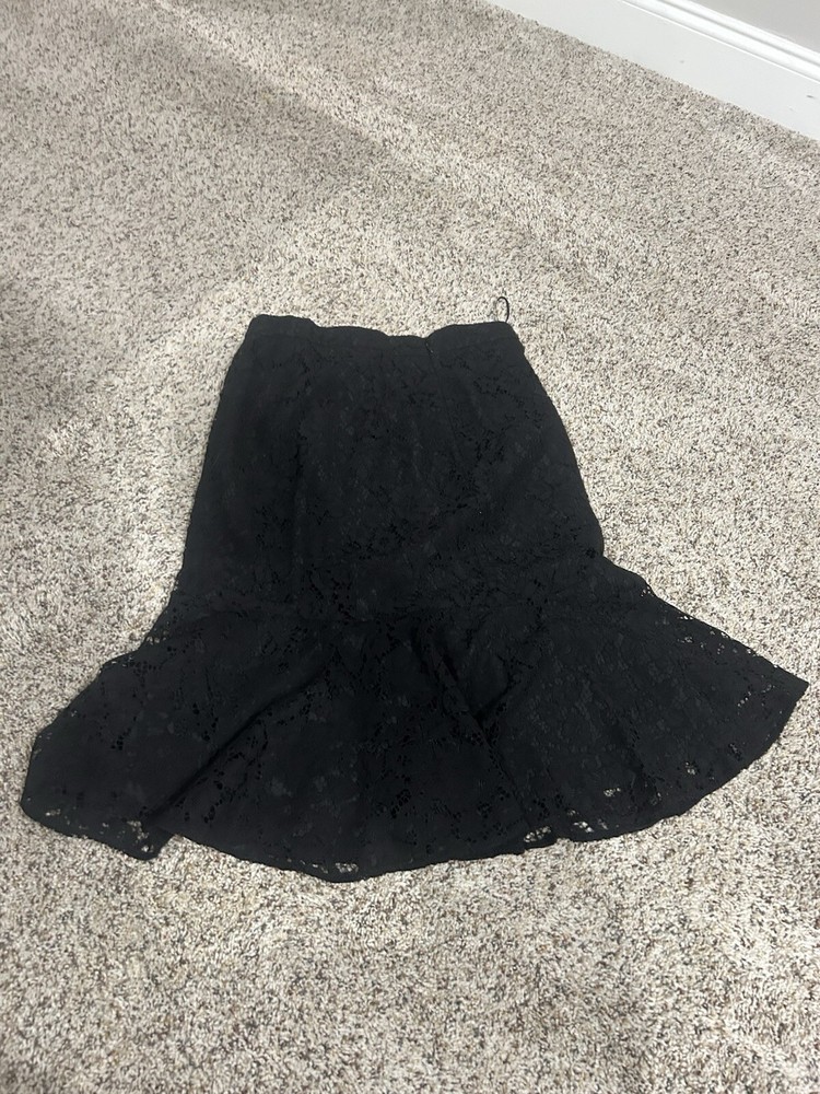 J Crew Lace Trumpet Black Skirt Women's Size 6 NEW