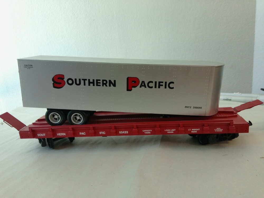 USA Trains R17042B G Scale Piggyback Flat Car Southern Pacific #60433