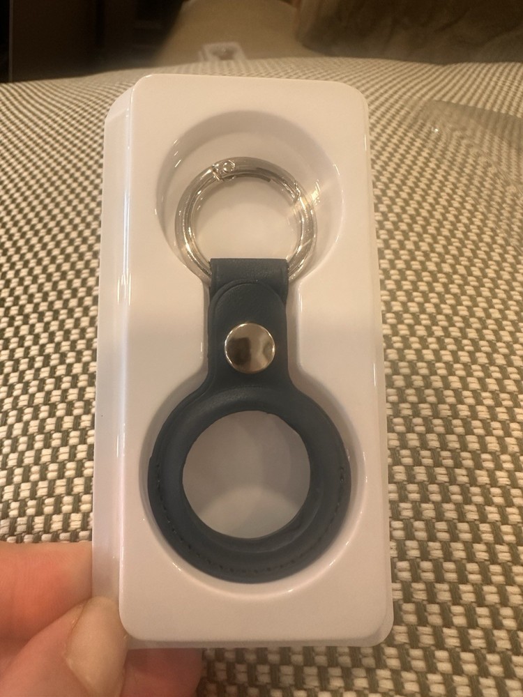 Navy Blue AirTag Loop / AirTag Genuine Leather Key Ring / Leather Loop
