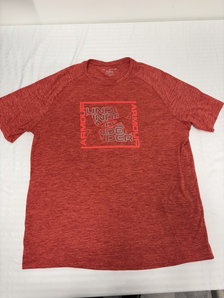 Under Armour The Tech Tee Training T Shirt Mens Size 2XL XXL Red Short Sleeve