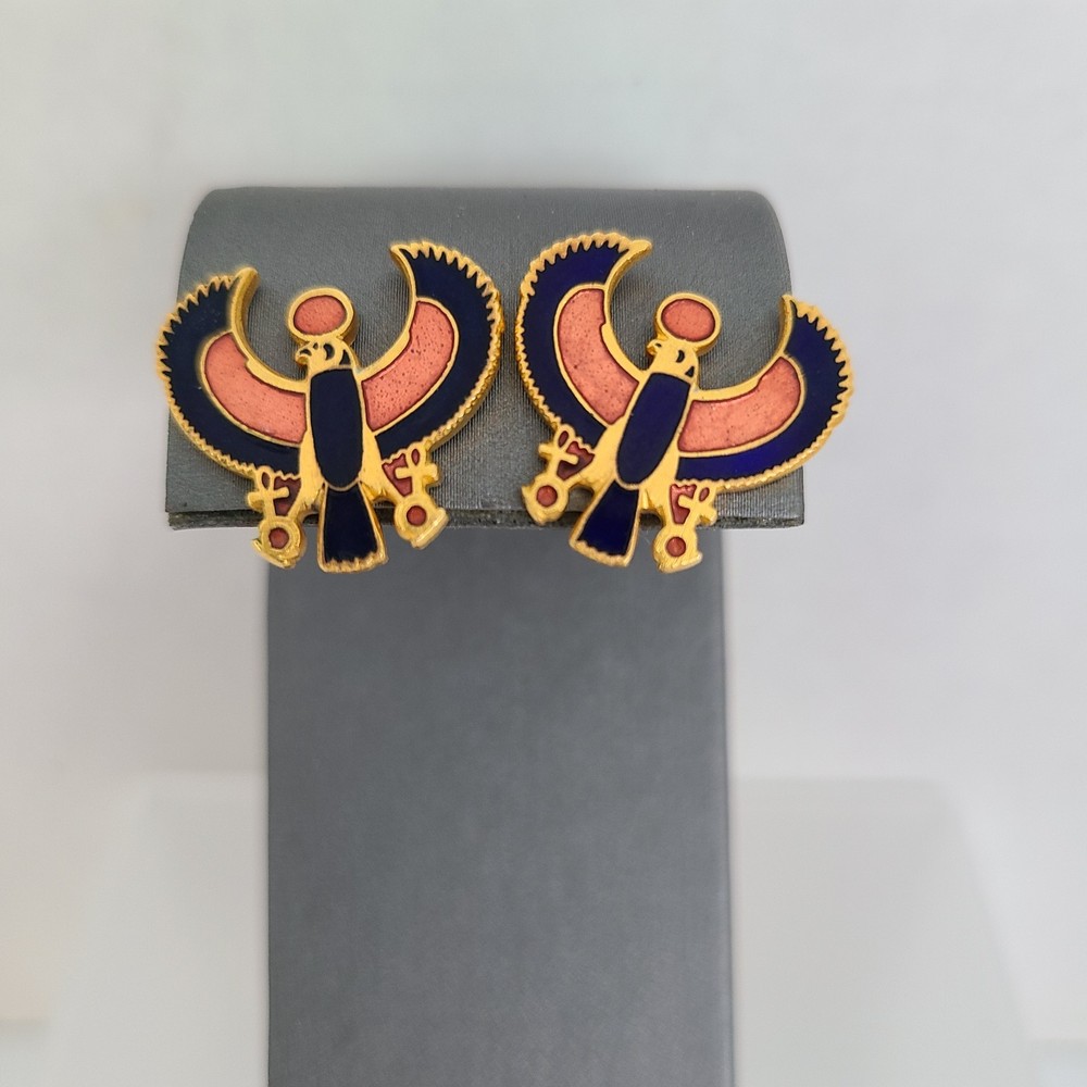 Vintage Metropolitan Museum Of Art 1976 Egyptian Revival Pierced Earrings