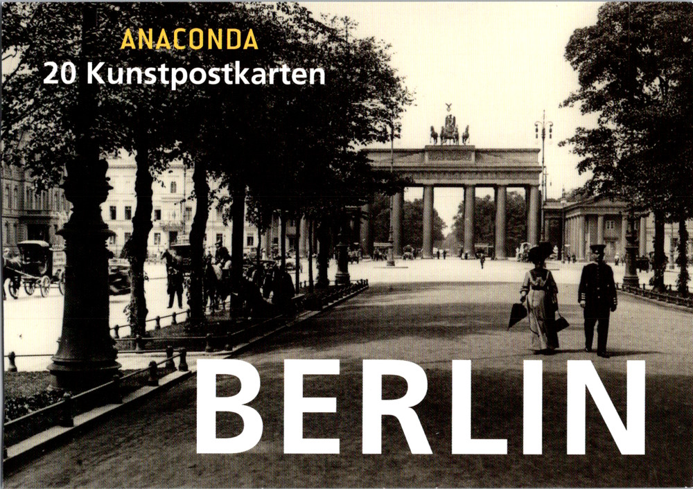 Vintage Postcard Brandenburg Gate Berlin Germany Classic Street Scene