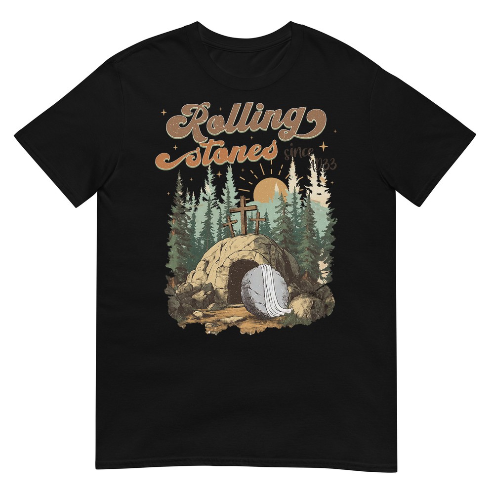 The Stone Was Rolled Away He Is Alive Retro Easter Christian T-Shirt