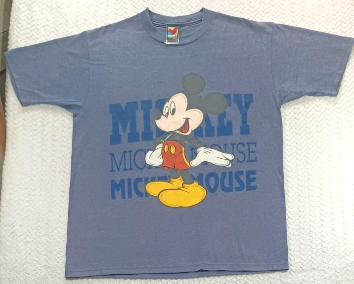 Mickey Mouse 90s Vintage Graphic T Shirt Sz XL Disney Velva Sheen Stained