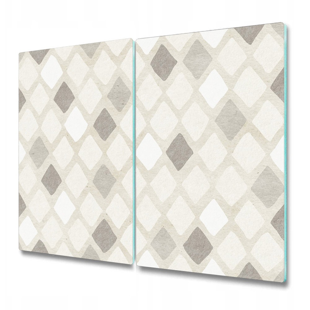 Glass Chopping Board Utensil Board Hand drawn harlequin geometric retro design