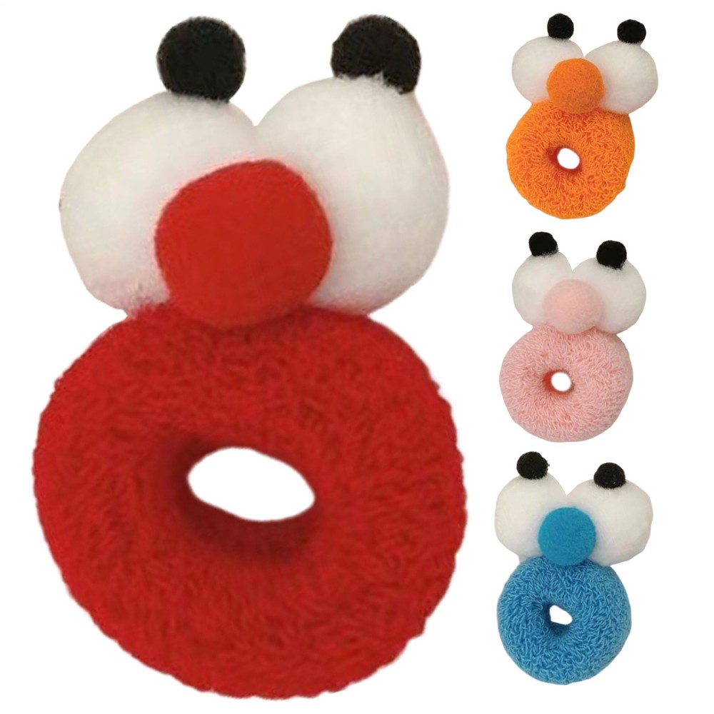 1-4PCS Playful Hair Scrunchies with Big Eyes for Girls - High Elasticity Hairbands  