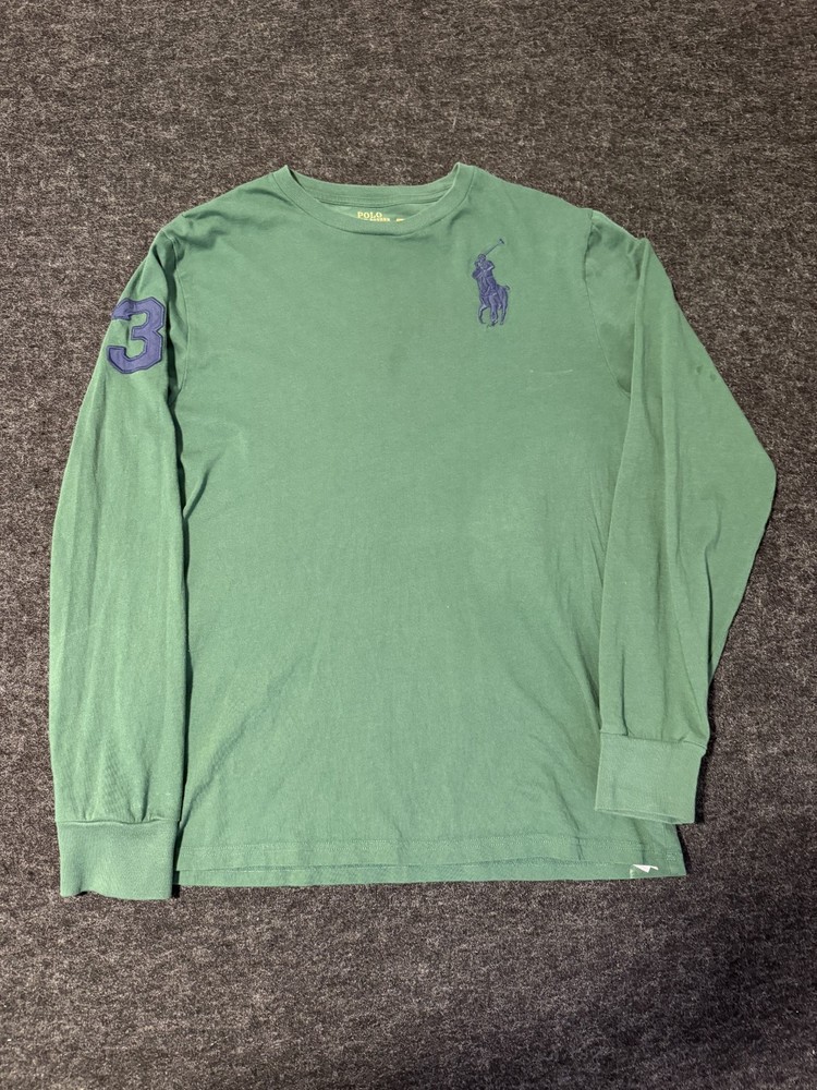 Polo Ralph Lauren Big Pony Polo Shirt Boys 18-20 XL Green Long Sleeve