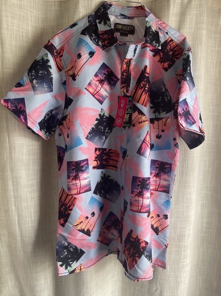 Surf Society Men's Hawaiian shirt swimwear  Drill Clothing Co tropical sz XL NWT