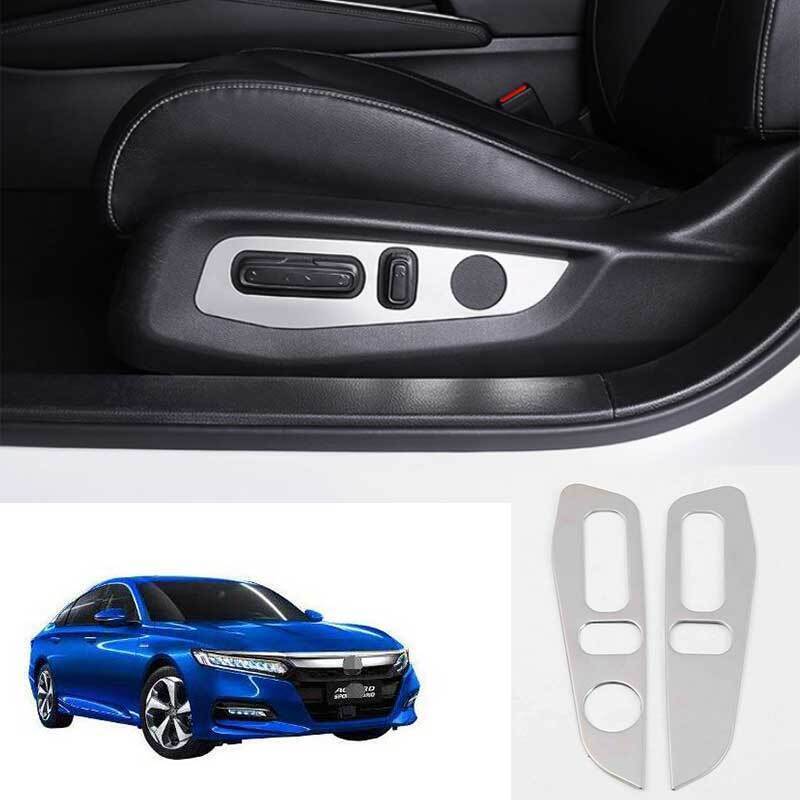 For Honda Accord 2018-2022 Silver S.Steel Seat Adjust Handle Button Panel Covers