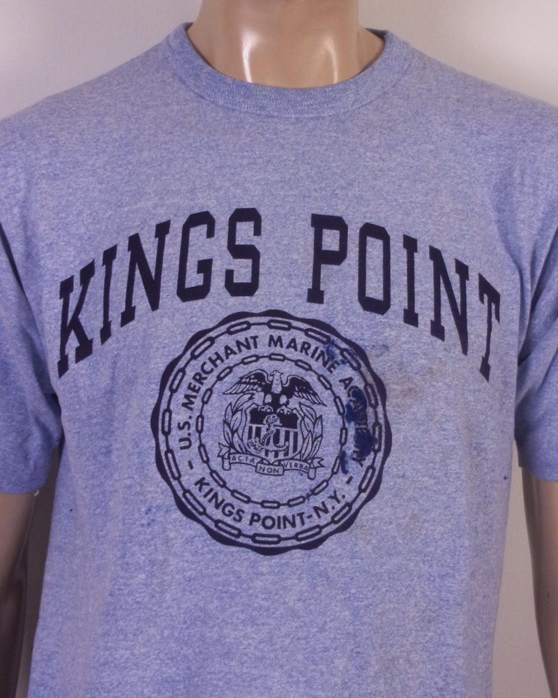 vintage 90s Champion rare Kings Point T-Shirt Merchant Marine single stitch L