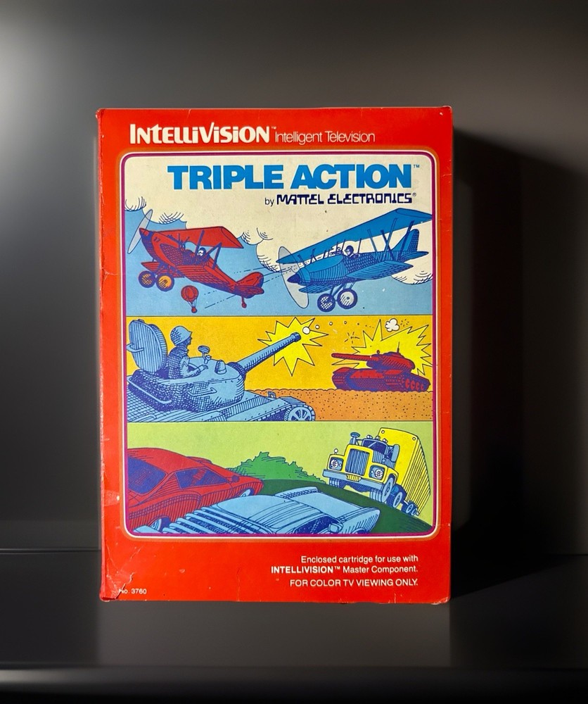 Intellivision Triple Action Game Complete Cleaned & TESTED 5/12/26