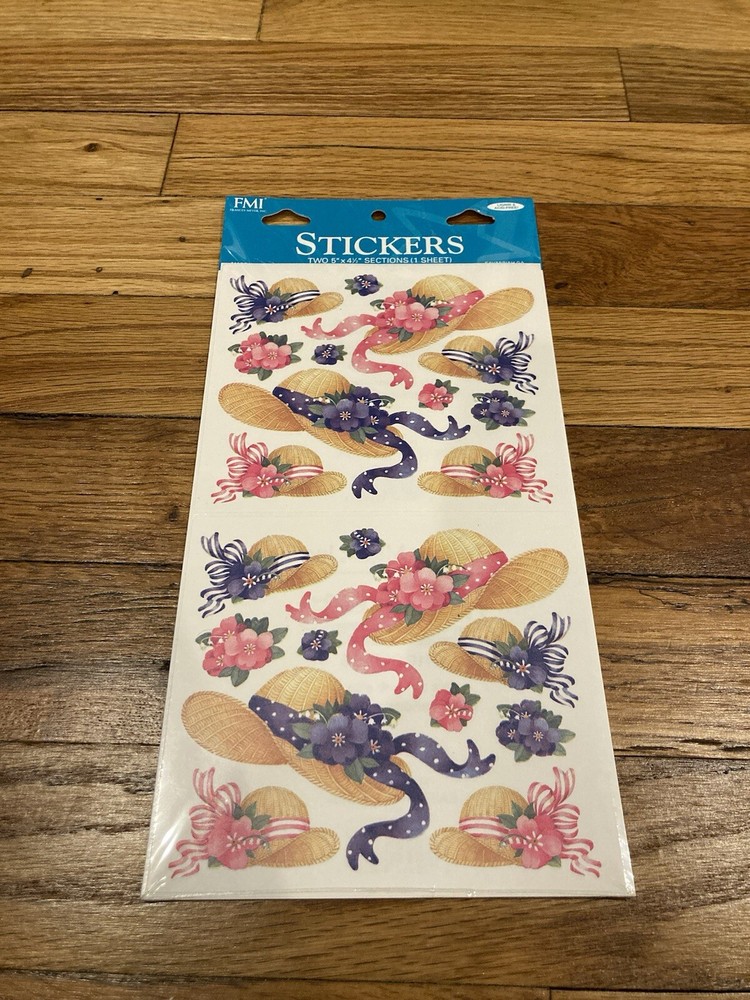 Vintage Frances Meyer Stickers 1 Sheet Easter Bonnets Acid-Free New Scrapbooking-image