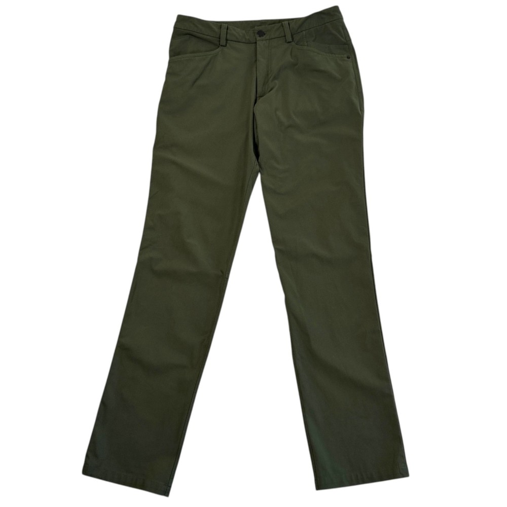 Lululemon Mens Commission Pants Sz 32x34 Green ABC Trouser Stretch Golf Casual
