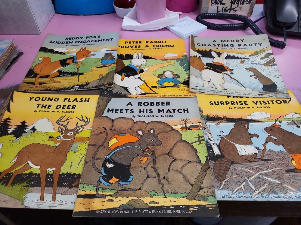 Lot Of 6 Thornton W Burgess Platt & Munk 1940 Softcover Children's Books Vintage
